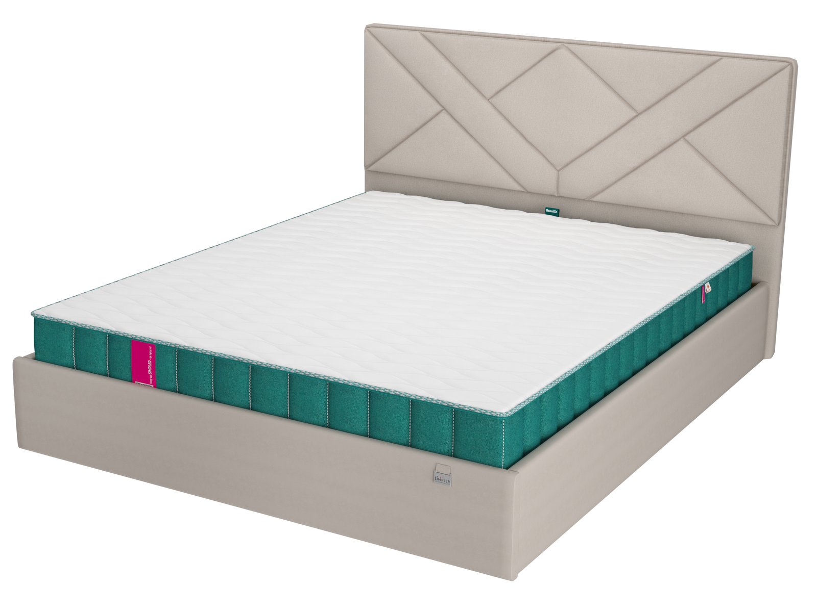 Кровать двуспальная с подъемным механизмом Simpler Mosaic 160х200