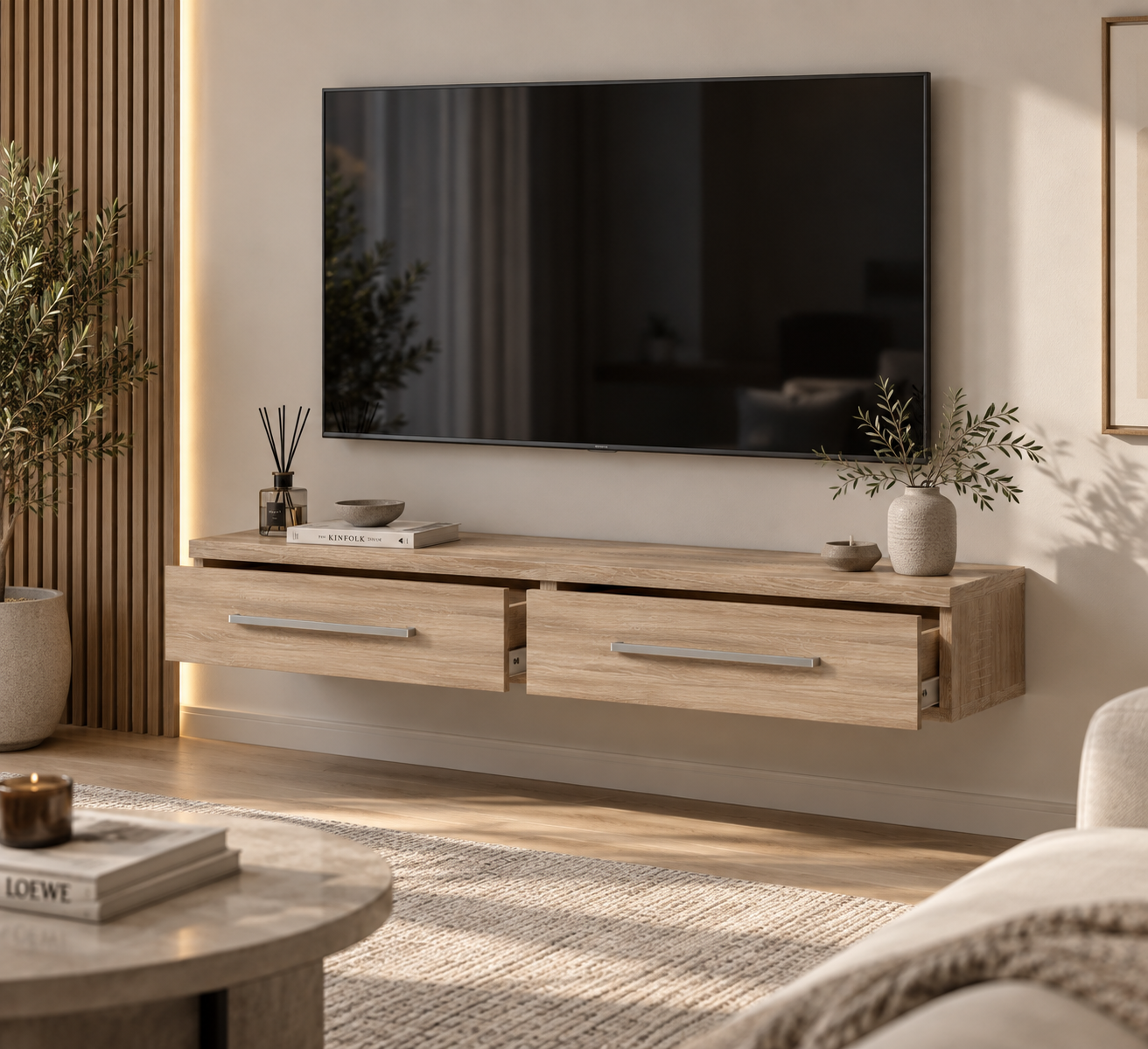 Тумба навесная 2 ящика Askania Ultra 1000x203 мм